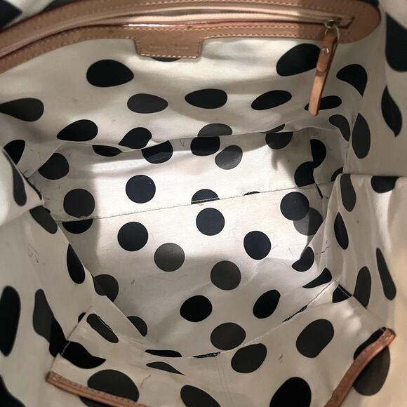 Kate Spade Tote Bag Womens Large Patent Leather Polka Dot Interior Shoulder - Picture 10 of 12